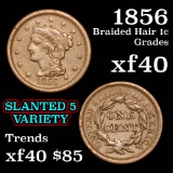1856 Braided Hair Large Cent 1c Grades xf