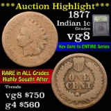 ***Auction Highlight*** 1877 Indian Cent 1c Graded vg, very good by USCG (fc)