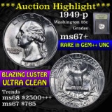***Auction Highlight*** 1949-p Washington Quarter 25c Graded Gem++ by USCG (fc)