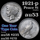 1921-p Peace Dollar $1 Grades Select AU