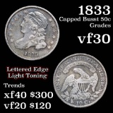 1833 Capped Bust Dime 10c Grades vf++