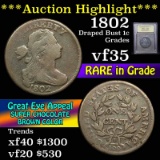 ***Auction Highlight*** 1802 Draped Bust Large Cent 1c Graded vf++ by USCG (fc)