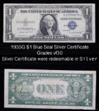 1935G $1 Blue Seal Silver Certificate Grades vf++