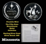 The Fifty State Bicentennial Medal Collection - Minnesota Sterling Silver .925 Round 1 oz. Proof