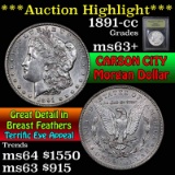 ***Auction Highlight*** 1891-cc Morgan Dollar $1 Graded Select+ Unc by USCG (fc)