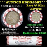 ***Auction Highlight*** Indian 1c Shotgun Roll, 1909 end, KEY date 's' mint on the other, Wow! (fc)