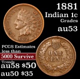 1881 Indian Cent 1c Grades Select AU