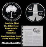 The Fifty State Bicentennial Medal Collection - Massachusetts Sterling Silver .925 Round 1 oz. Proof