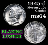 1945-d Mercury Dime 10c Grades Choice Unc