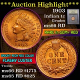 ***Auction Highlight*** 1903 Indian Cent 1c Graded GEM+ Unc RD by USCG (fc)