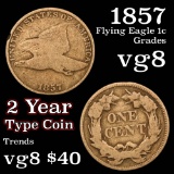 1857 Flying Eagle Cent 1c Grades vg, very good