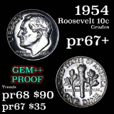 1954 Roosevelt Dime 10c Grades GEM++ Proof