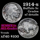 1914-s Buffalo Nickel 5c Grades xf details