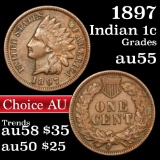 1897 Indian Cent 1c Grades Choice AU