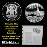 The Fifty State Bicentennial Medal Collection - Michigan Sterling Silver .925 Round 1 oz. Proof