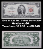 1963 $2 Red Seal United States Note Grades Gem+ CU