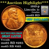 ***Auction Highlight*** 1910-p Lincoln Cent 1c Grades GEM+ Unc RD (fc)