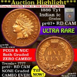 ***Auction Highlight*** 1886 Ty1 Indian Cent 1c Graded GEM++ Proof Cameo by USCG (fc)