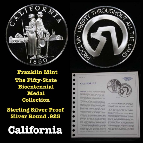 The Fifty State Bicentennial Medal Collection - California Sterling Silver .925 Round 1 oz. Proof