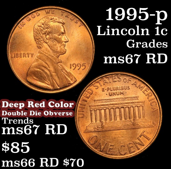 1995-p DDO Lincoln Cent 1c Grades GEM++ Unc RD