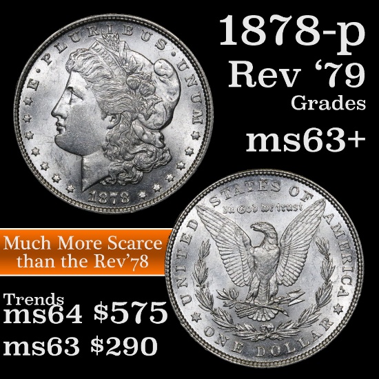 1878-p Rev '79 Morgan Dollar $1 Grades Select+ Unc