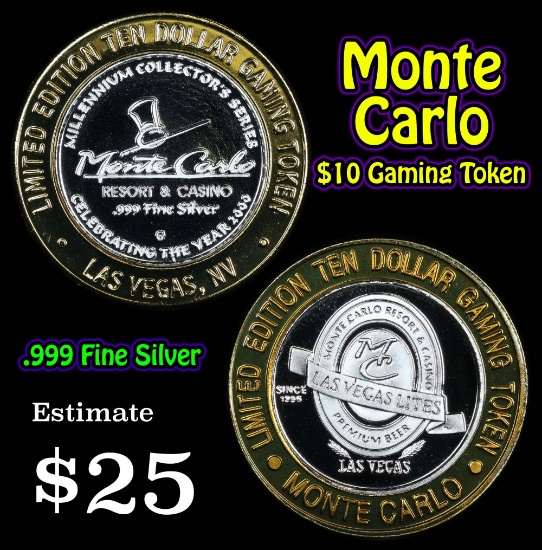 Monte Carlo $10 Casino Token .999 Fine Silver