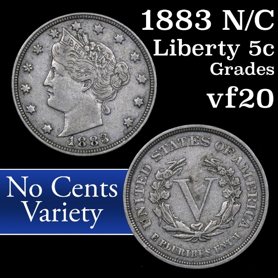 1883 n/c Liberty Nickel 5c Grades vf, very fine