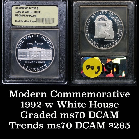 1992-w White House Modern Commemorative Dollar 1 Graded GEM++ Proof Deep Cameo by USCG