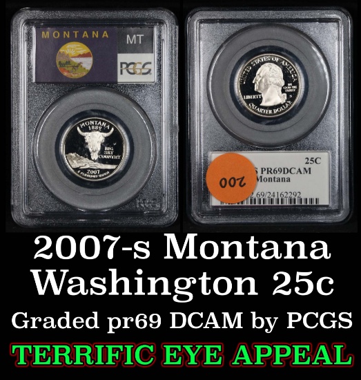 PCGS 2007-s Montana Washington Quarter 25c Graded pr69 DCAM by PCGS