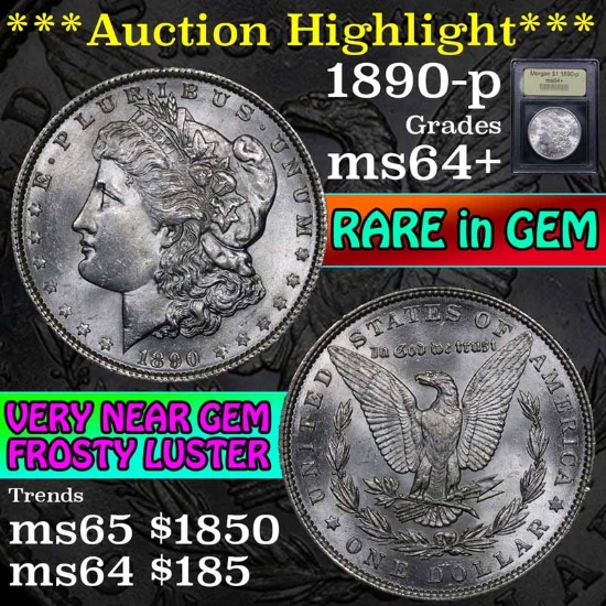 ***Auction Highlight*** 1890-p Morgan Dollar $1 Graded Choice+ Unc by USCG (fc)
