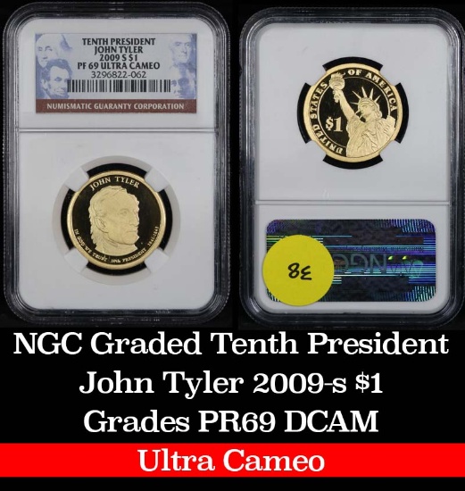 NGC 2009-s John Ty;er Presidential Dollar $1 Graded pr69 DCAM by NGC