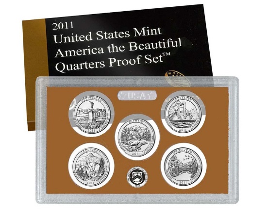 2011 United States Quarters America the Beautiful Proof Set - 5 pc set