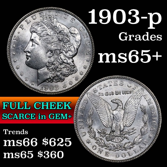 1903-p Morgan Dollar $1 Grades GEM+ Unc (fc)