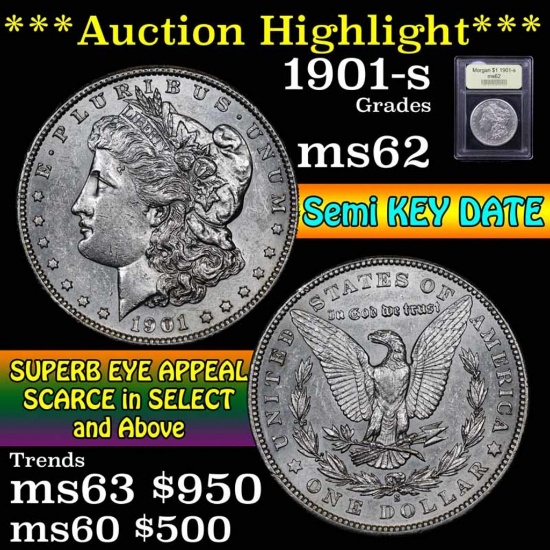 ***Auction Highlight*** 1901-s Morgan Dollar $1 Graded Select Unc by USCG (fc)