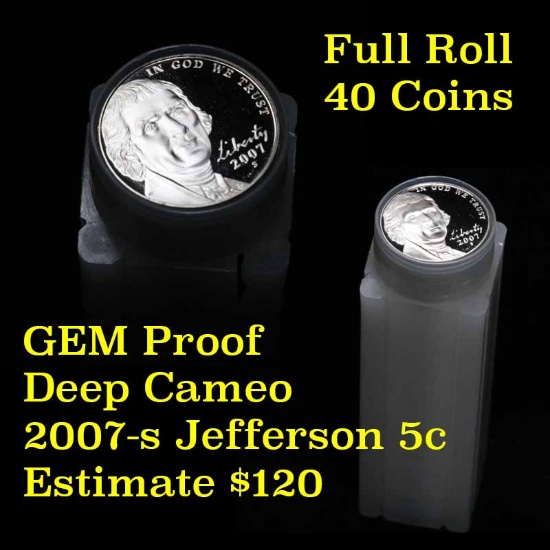 Full roll 2007 Jefferson nickels, 40 pieces