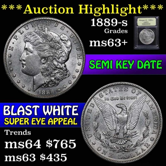 ***Auction Highlight*** 1889-s Morgan Dollar $1 Graded Select+ Unc by USCG (fc)