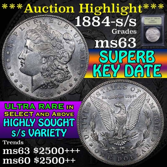 ***Auction Highlight*** 1884-s/s Morgan Dollar $1 Graded Select Unc by USCG (fc)