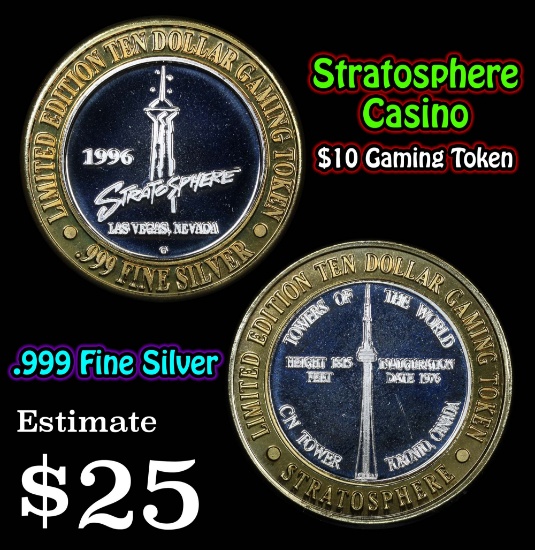 Stratosphere Casino .999 Fine Silver Gaming Token