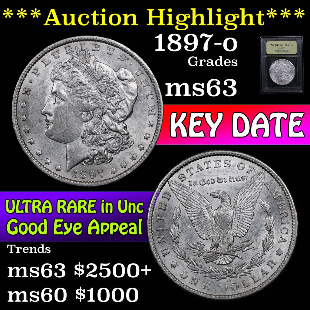***Auction Highlight*** 1897-o Morgan Dollar $1 Graded Select Unc by USCG (fc)