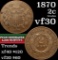 1870 Two Cent Piece 2c Grades vf++