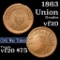 1863 union Civil War Token 1c Grades vf, very fine