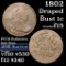 1802 Draped Bust Large Cent 1c Grades f+