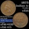 1875 Indian Cent 1c Grades vf+