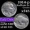 1914-p Buffalo Nickel 5c Grades xf+