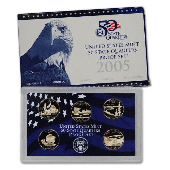 2005 United States Quarters Proof Set - 5 pc set Quarters Proof Set