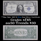 **Star Note  1957 $1 Blue Seal Silver Certificate Grades xf+