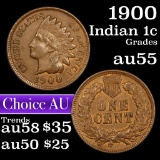1900 Indian Cent 1c Grades Choice AU