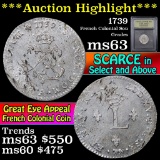 ***Auction Highlight*** 1739 French Colonial Sou Graded Select Unc By USCG (fc)