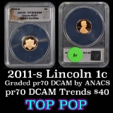 ANACS 2011-s  Lincoln Cent 1c Graded pr70 DCAM by ANACS