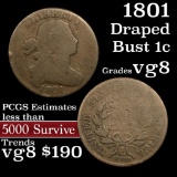 1801 Draped Bust Large Cent 1c Grades vg, very good